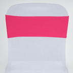 5 Pack Stretch Spandex Chair Sashes Fuchsia - Fitted Finish Two Ply Heavy Duty Chair Bands 5"x12"
