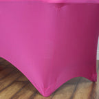 Stretch Spandex 6ft Rectangle Tablecloth Fuchsia - Durable Form-Fitting Table Cover
