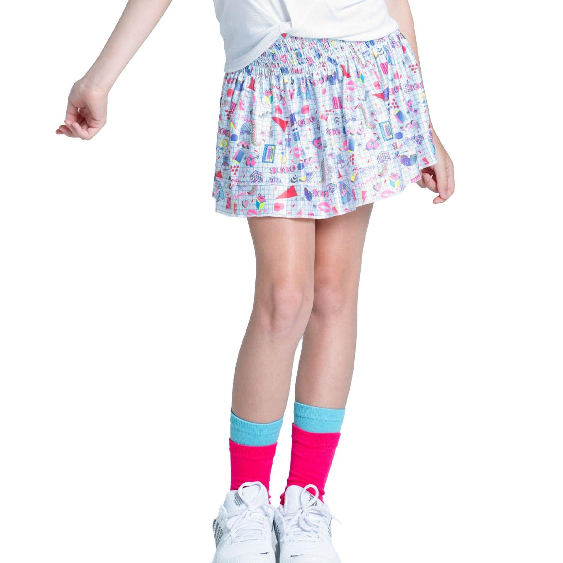 Girls' Diva Smocked Tennis Skort Multicolor - Bell Racket Store