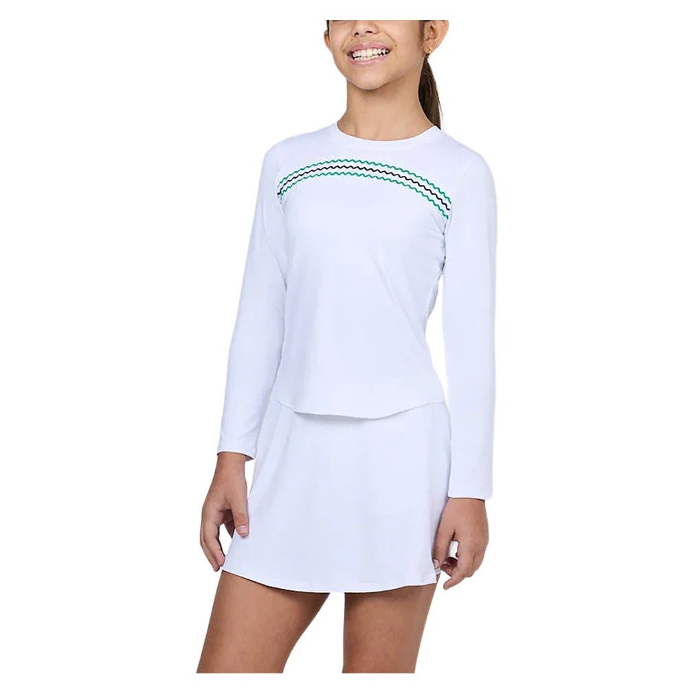 Girls' Long Sleeve Tennis Top White - Bell Racket Store