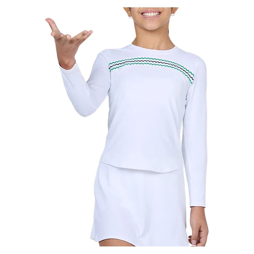 Girls' Long Sleeve Tennis Top White - Bell Racket Store