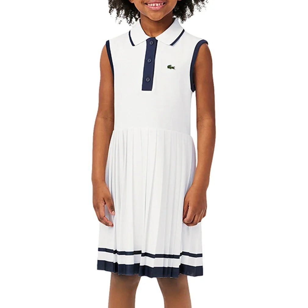 Girls' MIni - Pique Tennis Dress Blanc - Bell Racket Store