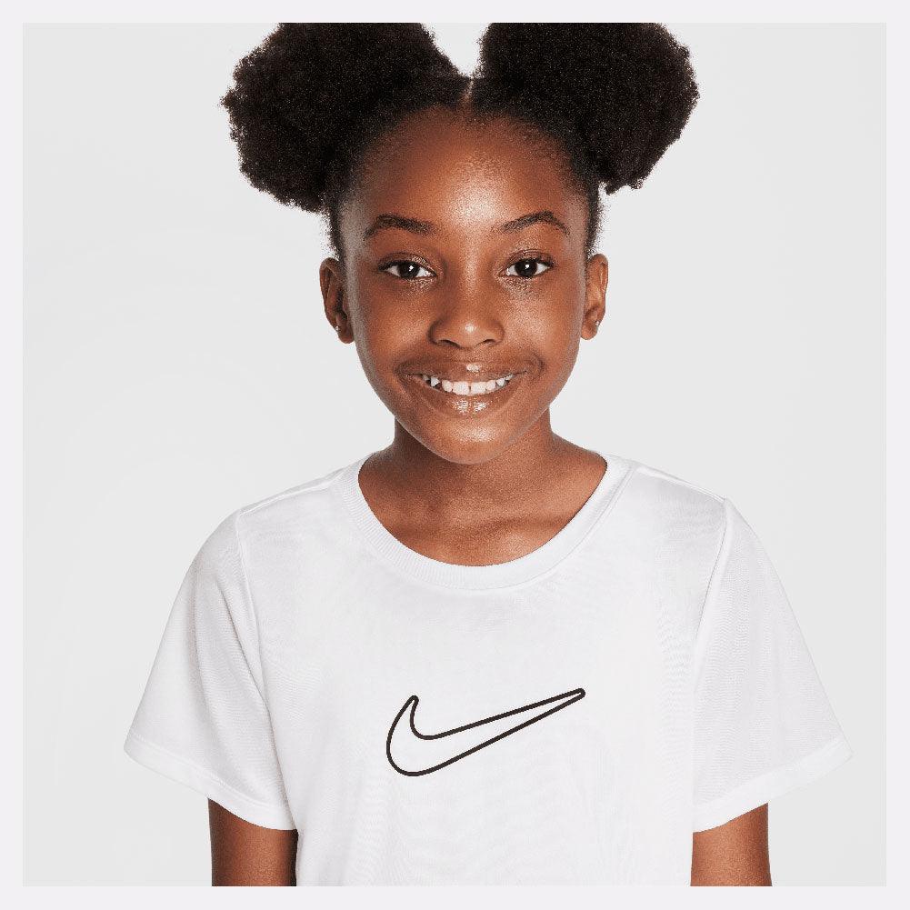 Girls' One Dri - Fit Short Sleeve Tennis Top White and Black - Bell Racket Store