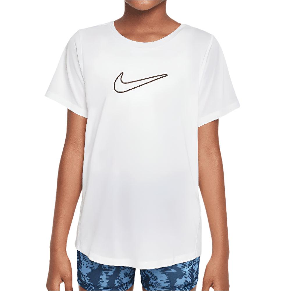 Girls' One Dri - Fit Short Sleeve Tennis Top White and Black - Bell Racket Store