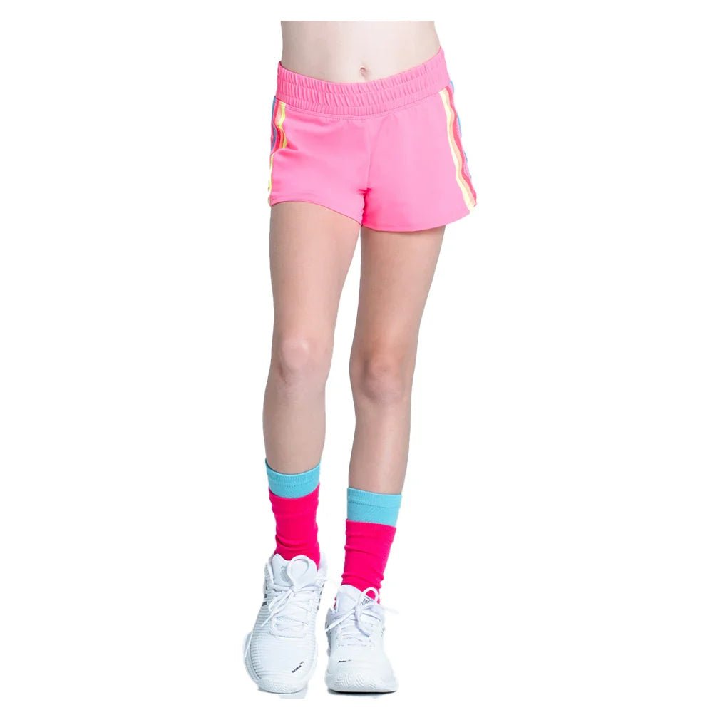 Girls' Prisma Stripe Tennis Short Pink - Bell Racket Store