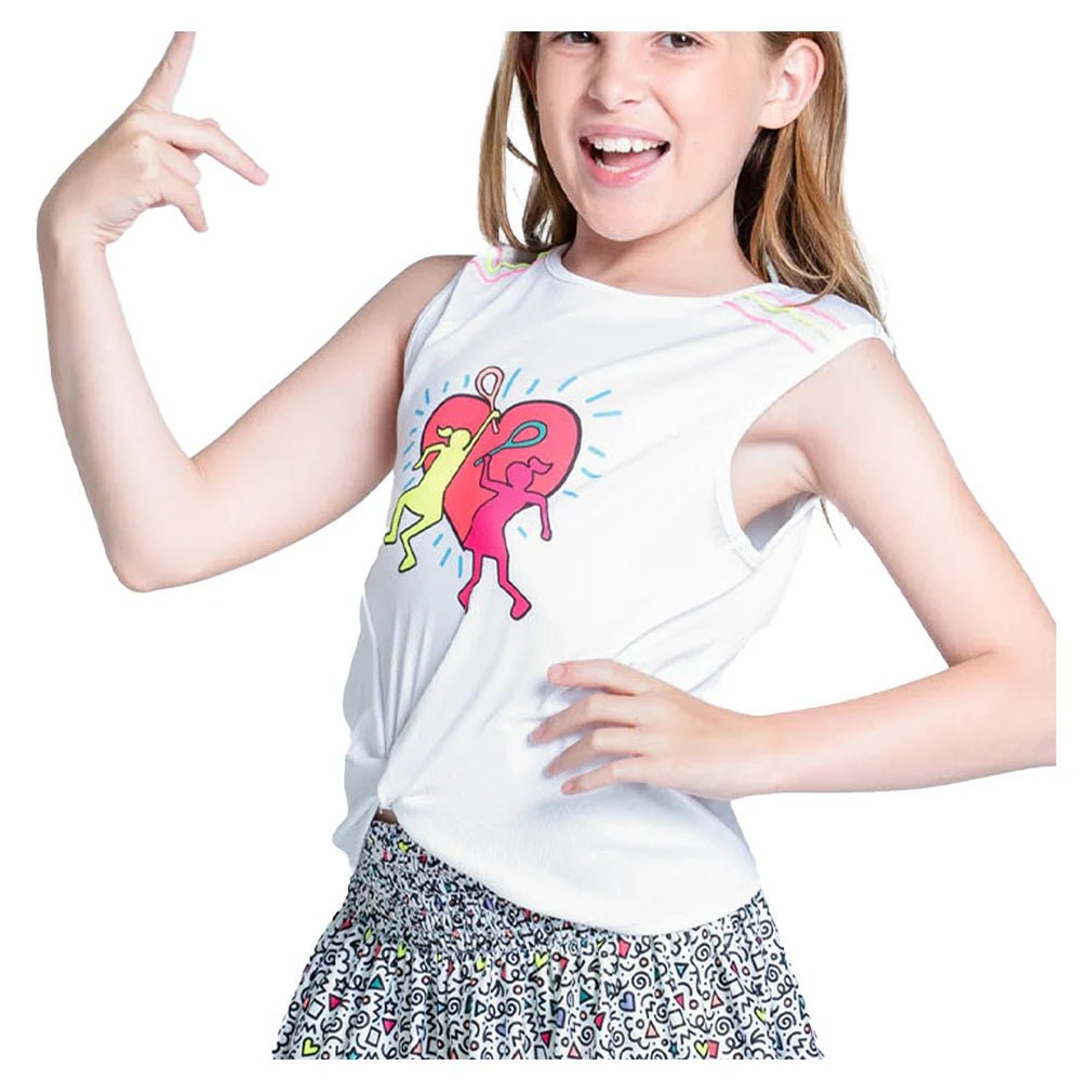 Girls' Retro Doodles Tennis Tank Multicolor - Bell Racket Store