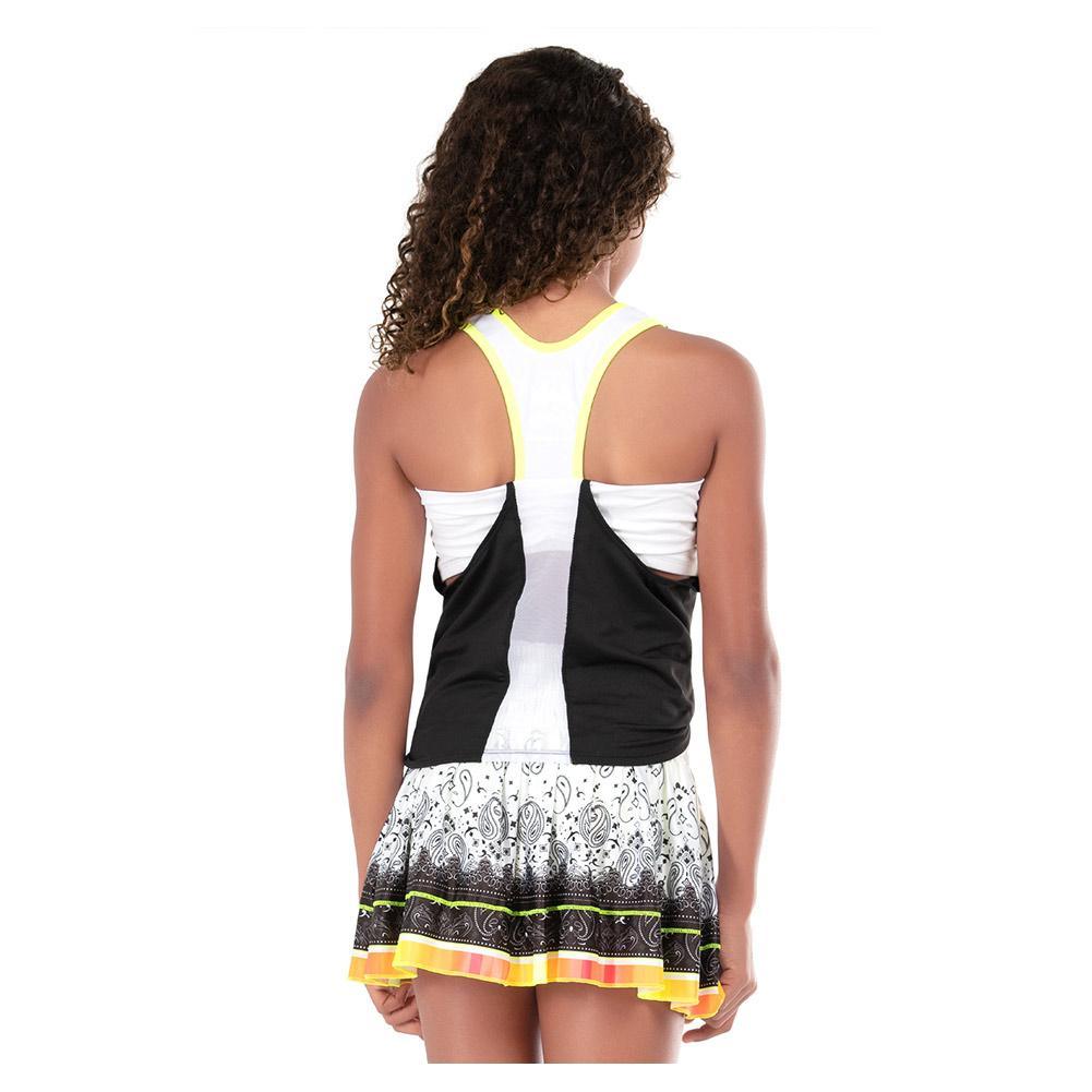 Girl's Serves Up Bralette Tennis Tank White and Black - Bell Racket Store
