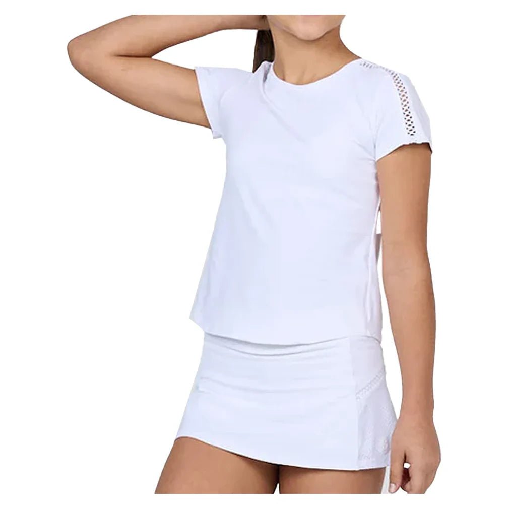 Girls' Short Sleeve Tennis Top White - Bell Racket Store