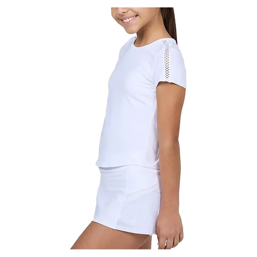 Girls' Short Sleeve Tennis Top White - Bell Racket Store