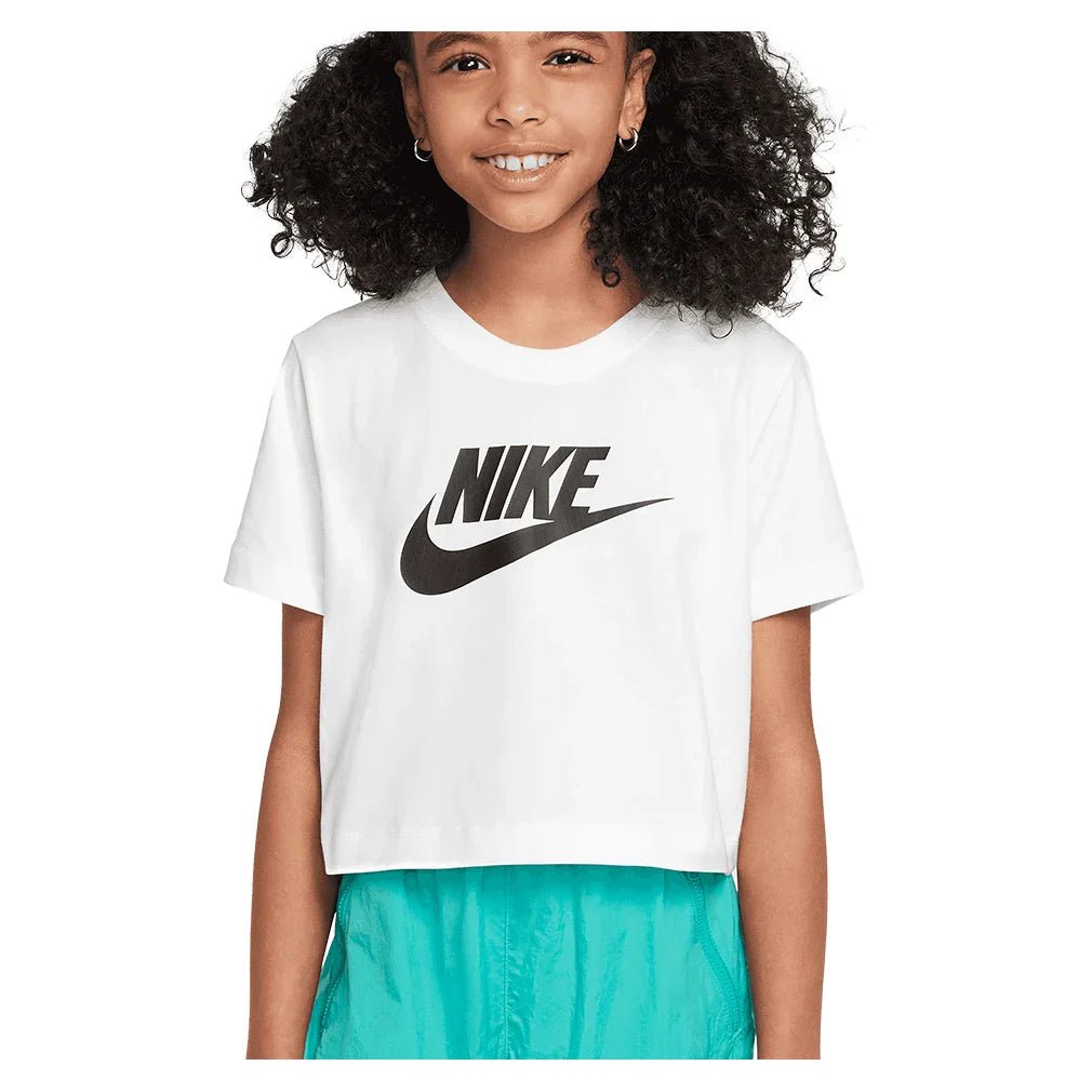 Girls' Sportswear Cropped T-Shirt White - Bell Racket Store