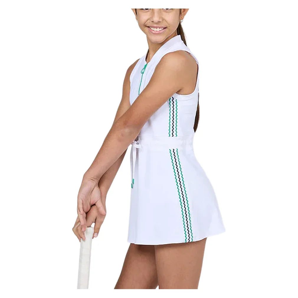 Girls' Tennis Dress White and Zen - Bell Racket Store