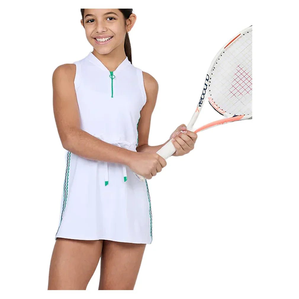 Girls' Tennis Dress White and Zen - Bell Racket Store