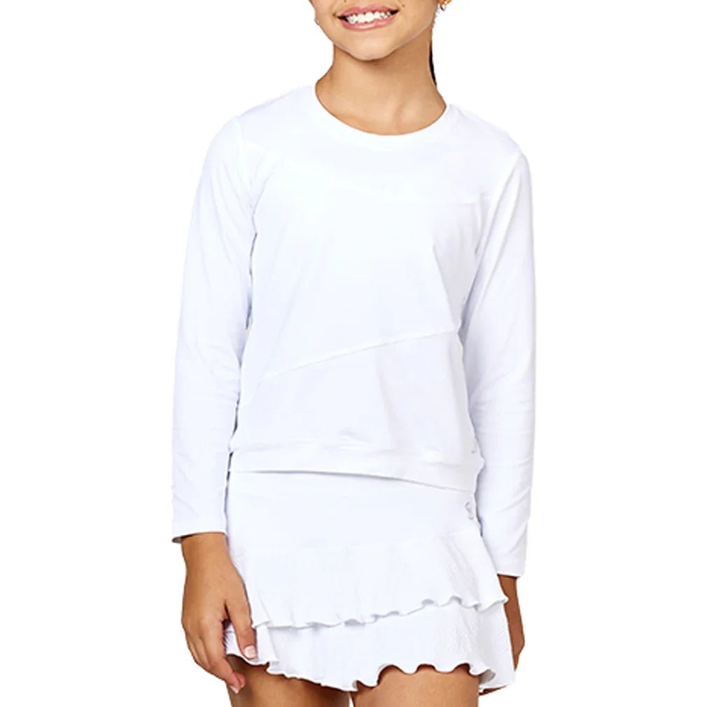 Girls' Tennis Pullover White - Bell Racket Store