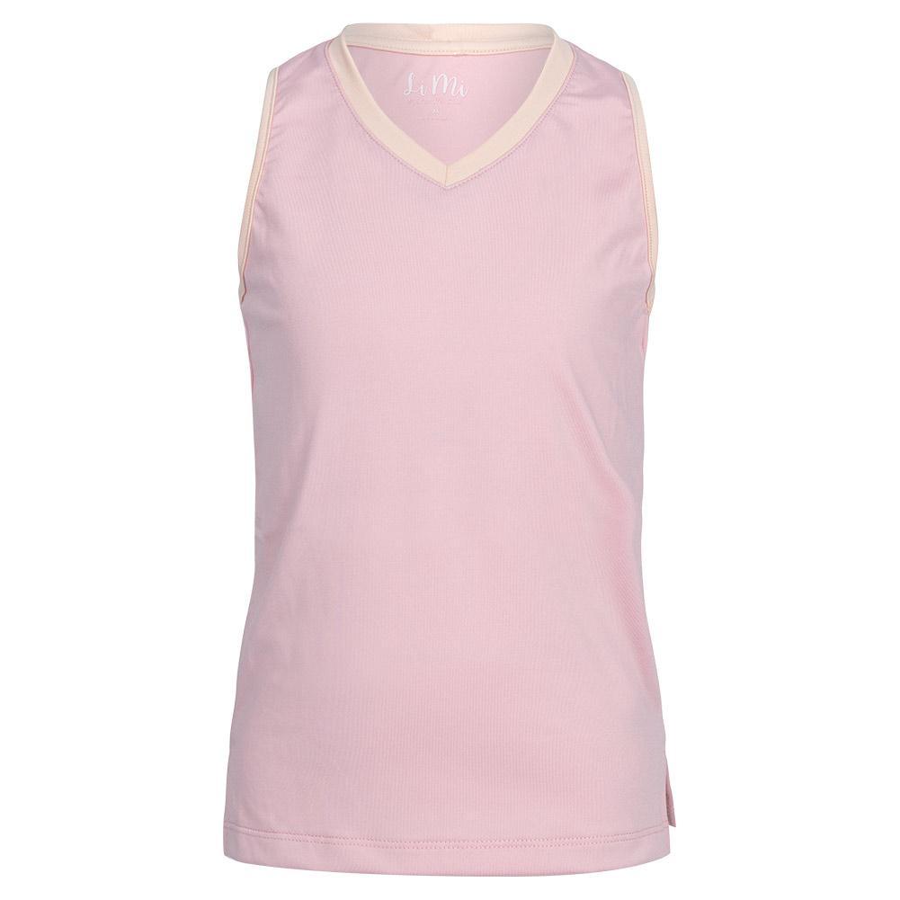 Girl's V - Neck Tennis Tank Pink and Orange - Bell Racket Store
