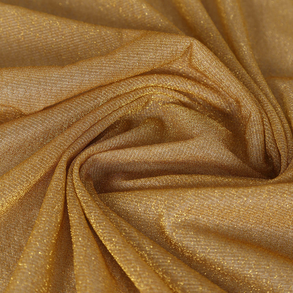 Glitter Gauze 27"x120" Table Runner Gold - Sparkling Reusable Wrinkle - Free Sheer Table Linen for Events - Bell Racket Store