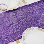 Sequin 12"x108" Table Runner Purple - Glittering Design