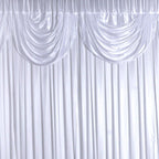 20ftx10ft White Premium Double Drape Satin Event Curtain Drapes, Glossy Photo Backdrop Event Panel
