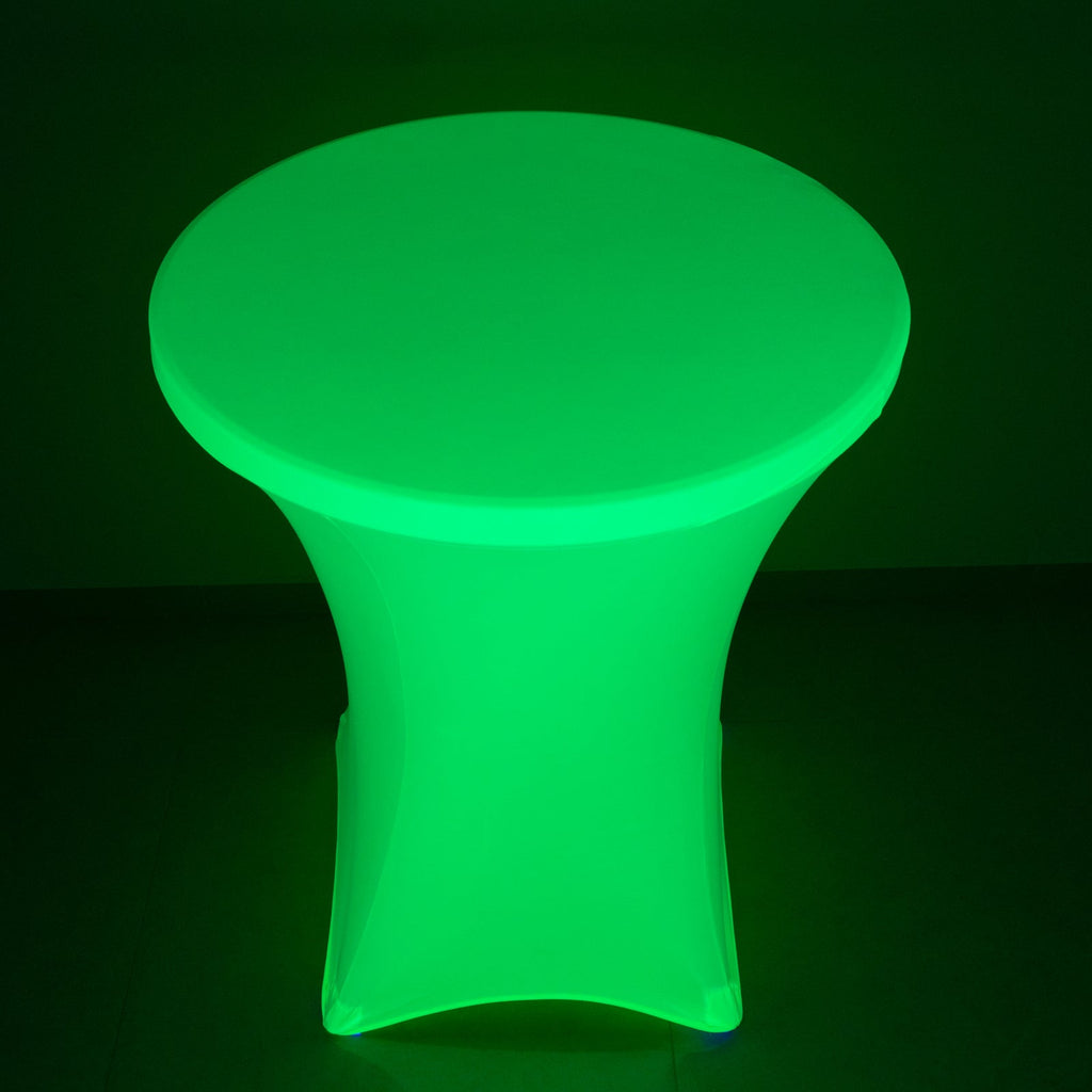 Glow Neon Green Fitted Spandex Cocktail Tablecloth â€“ 30" Round, Wrinkle - Free Cover - Bell Racket Store