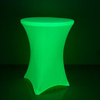 Glow Neon Green Fitted Spandex Cocktail Tablecloth â€“ 30" Round, Wrinkle - Free Cover - Bell Racket Store
