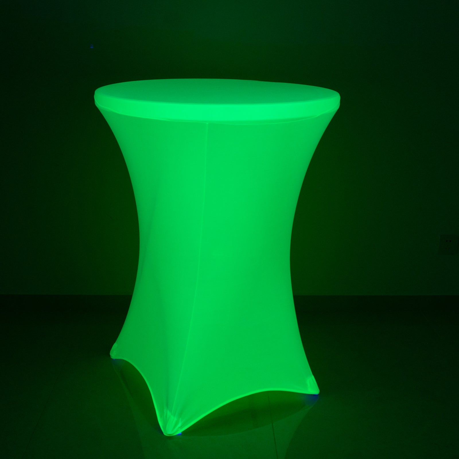 Glow Neon Green Fitted Spandex Cocktail Tablecloth â€“ 30" Round, Wrinkle - Free Cover - Bell Racket Store