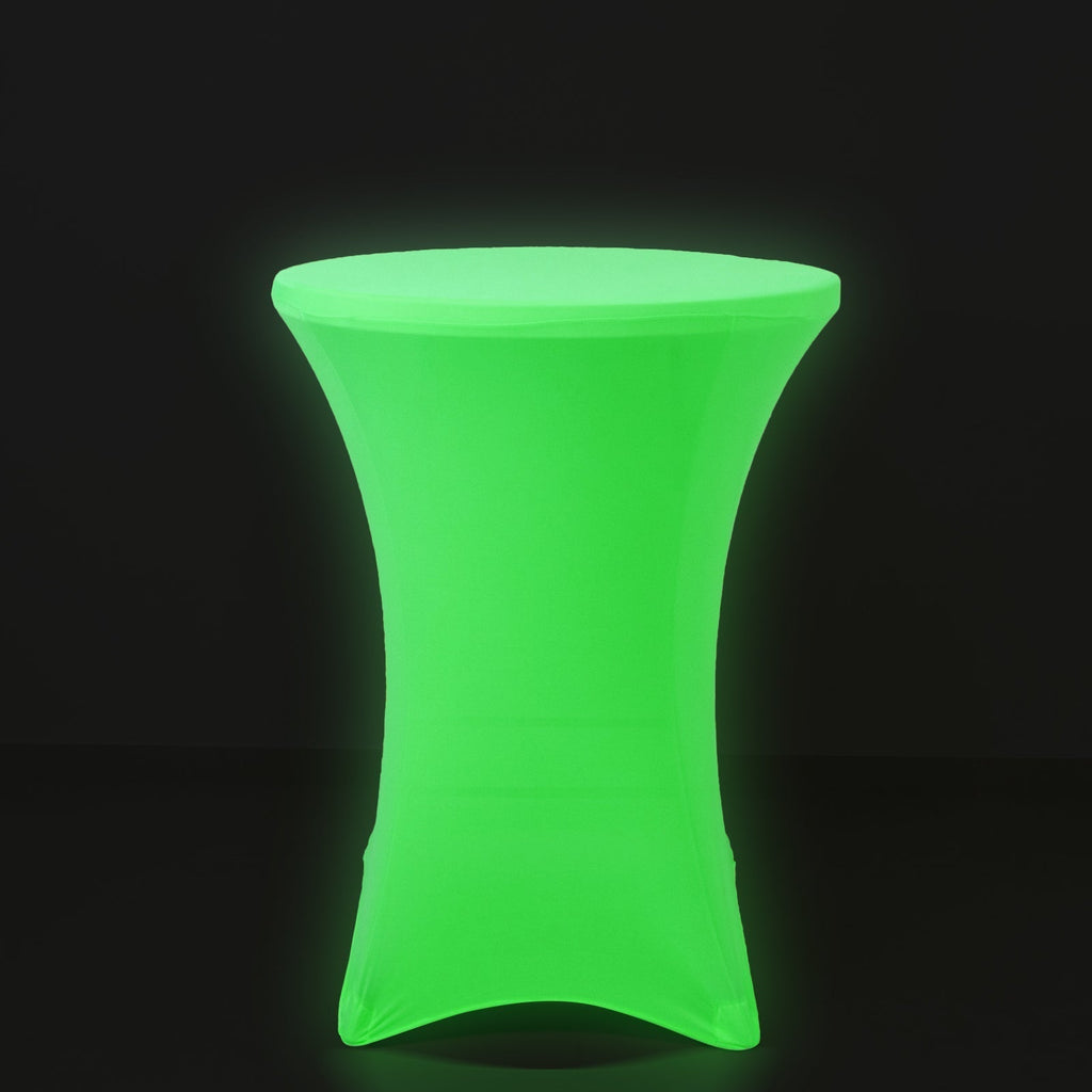 Glow Neon Green Fitted Spandex Cocktail Tablecloth â€“ 30" Round, Wrinkle - Free Cover - Bell Racket Store