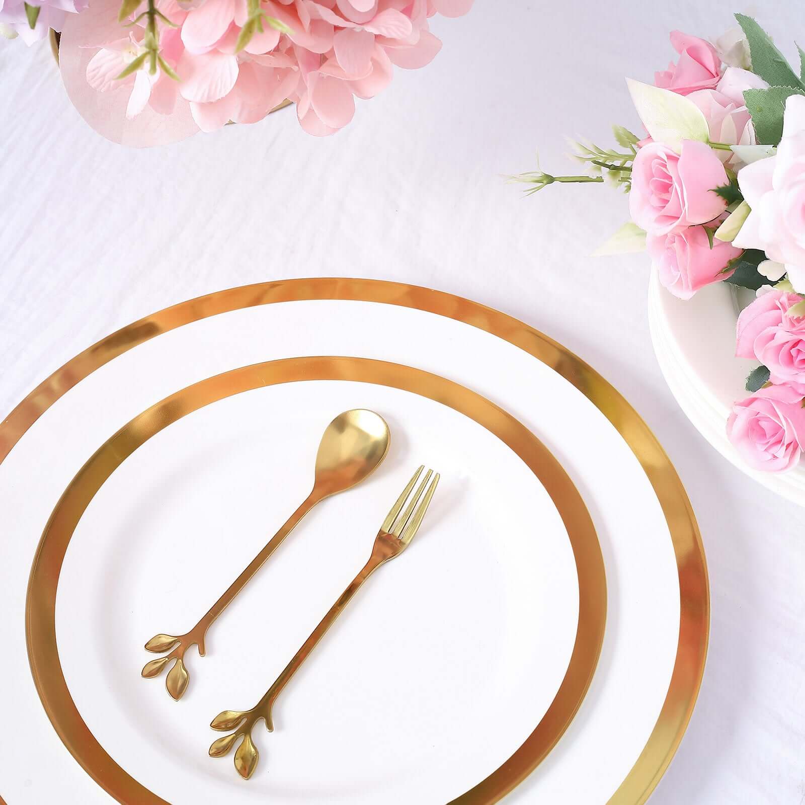Gold Metal Spoon & Fork Pre - Packed Wedding Party Favors Set With Leaf Shaped Handle, Bridal Shower Souvenir Gift Box - 5" - Bell Racket Store