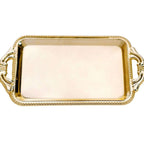 12-Pack Display Trays Party Favor Rectangular Design Gold - Mini Serving Platters for Candy and Desserts 4"