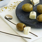 100-Pack Bamboo Cocktail Sticks Black Loop Ring Decorative Top Design - Eco Friendly Party Picks 5"