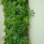 11 Sq ft. Green Boxwood Hedge Locust and Cypress Garden Wall Backdrop Mat - 4 Artificial Panels
