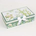 Greenery Theme Bridal Shower Gift Set, Set of 2 Porcelain Espresso Cups and Saucers with Matching Keepsake Box - Bell Racket Store