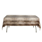 5-Pack Plastic Tablecloths Charcoal Gray Rectangle with Rustic Wooden Print - Stylish PVC Disposable Covers 52"x108"