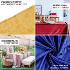 Premium Velvet 90"x132" Rectangle Tablecloth Gold - Reusable Soft & Polished Seamless Table Cover for Luxury Weddings & Events