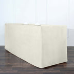 Fitted Polyester 72"x30" Rectangle Tablecloth Ivory - Durable Table Cover