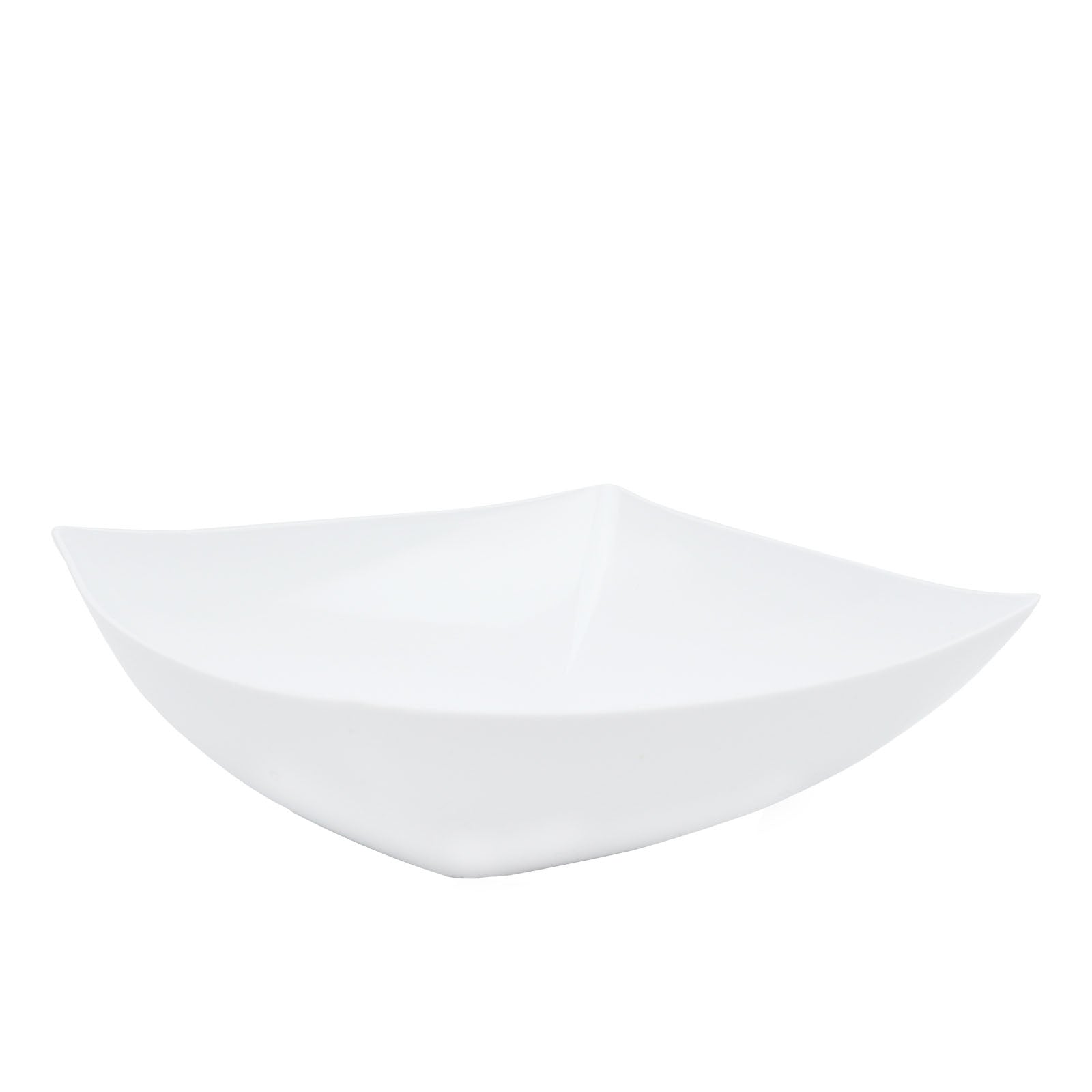 4-Pack Plastic Serving Bowls White Square - Lightweight Medium Disposable Dishes for Events 32oz