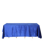 Premium Velvet 90"x132" Rectangle Tablecloth Royal Blue - Reusable Soft & Seamless Table Cover