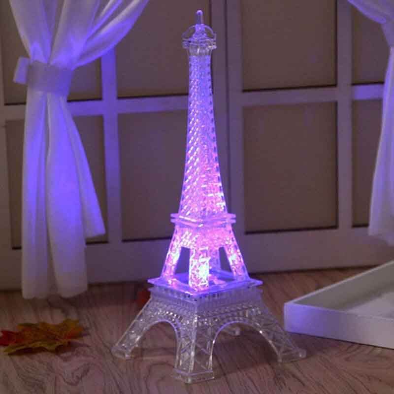 LED Centerpiece Eiffel Tower Design Color Changing - Light Up Night Party Decor 10"