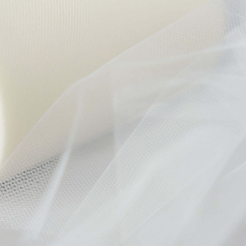 6"x100 Yards Ivory Tulle Fabric Bolt, Sheer Fabric Spool Roll For Crafts