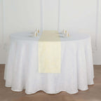 Faux Linen 12"x108" Table Runner Ivory - Slubby Textured & Wrinkle Resistant Table Decor
