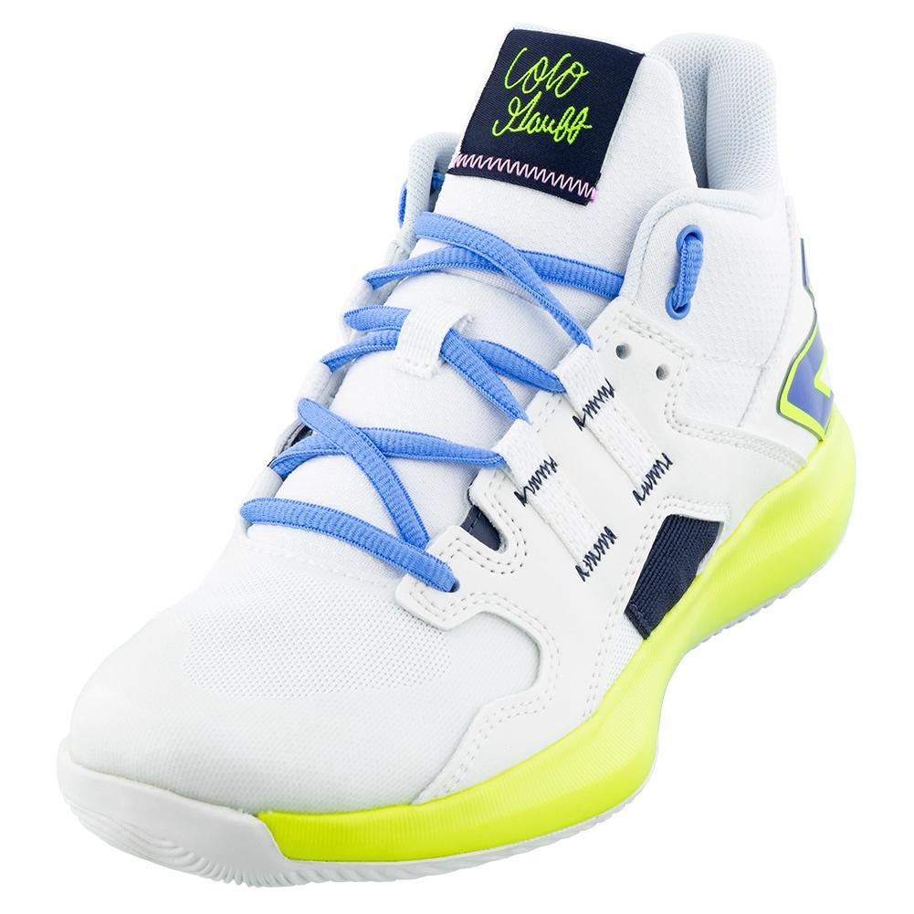 Juniors' Coco CG1 Tennis Shoes White and Hi - lite - Bell Racket Store