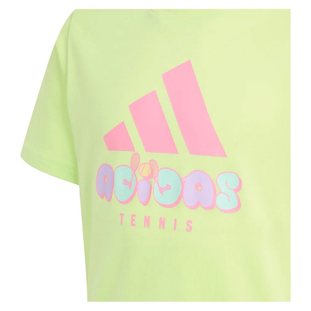 Juniors' Graphic Tennis Tee Pulse Lime - Bell Racket Store