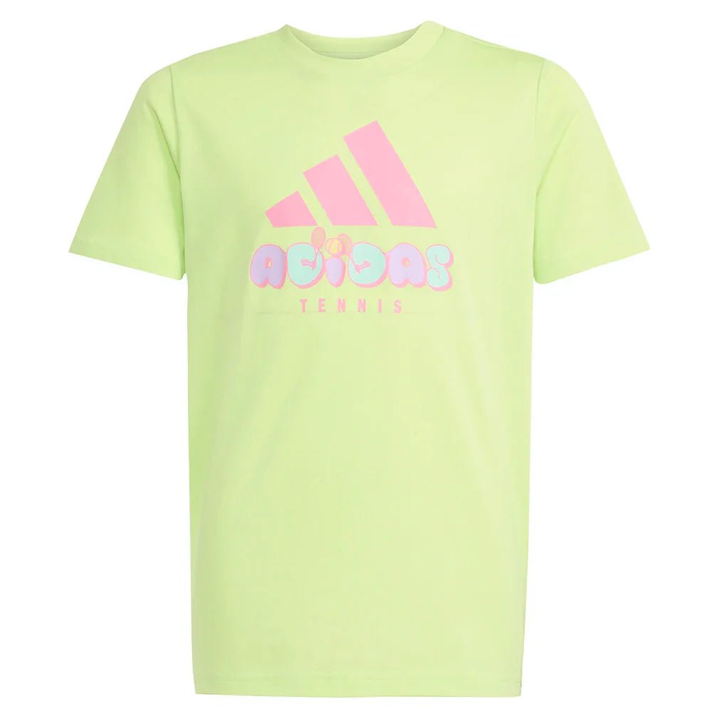 Juniors' Graphic Tennis Tee Pulse Lime - Bell Racket Store