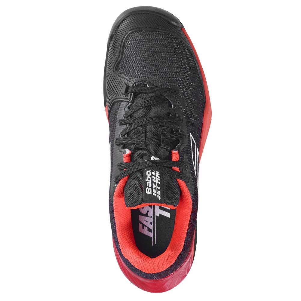 Juniors' Jet Mach 3 All Court Tennis Shoes Black and Poppy Red - Bell Racket Store