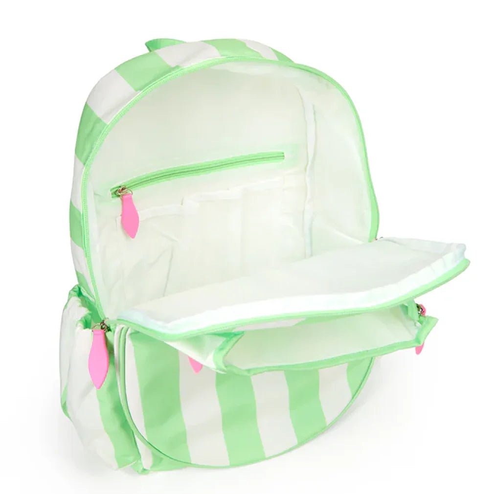 Juniors' Love Tennis Backpack Mint and White Cabana Stripe - Bell Racket Store