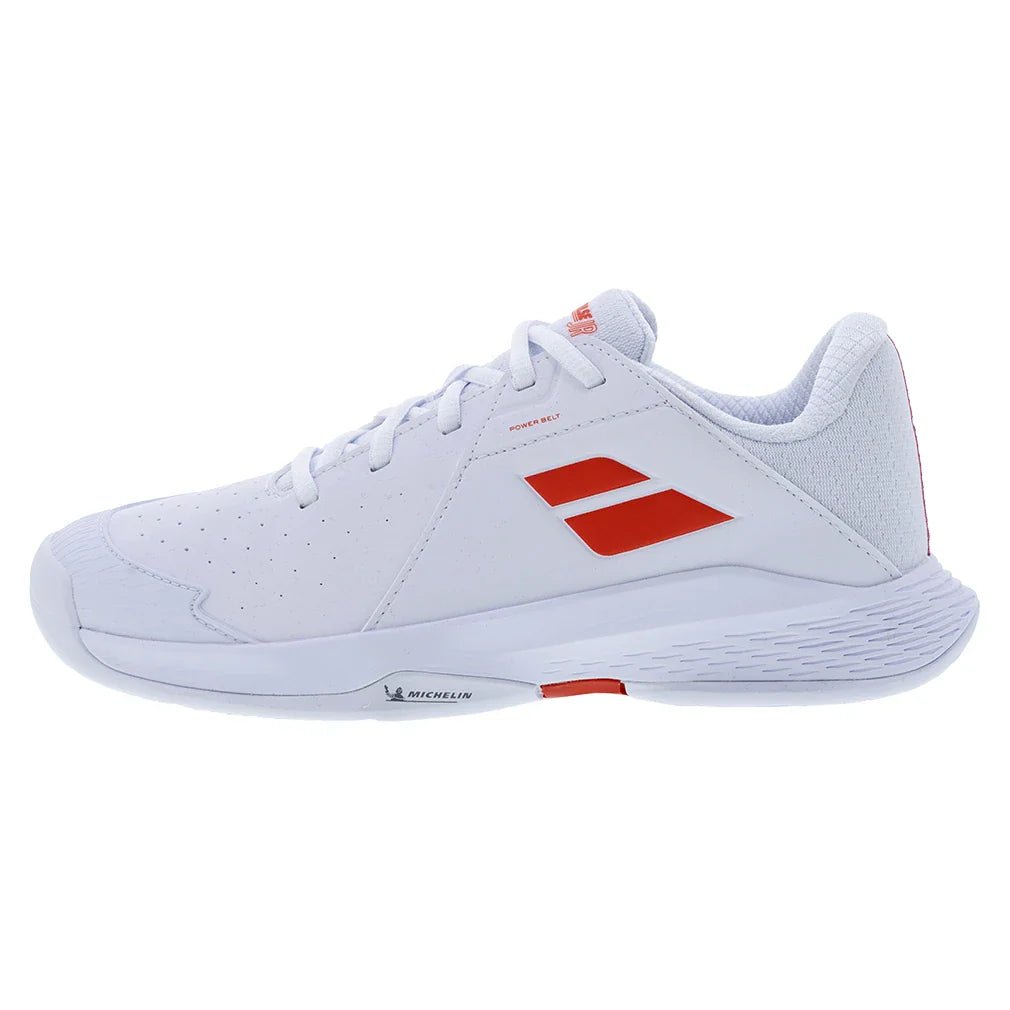 Juniors' Propulse 3 Tennis Shoes White and Coral - Bell Racket Store