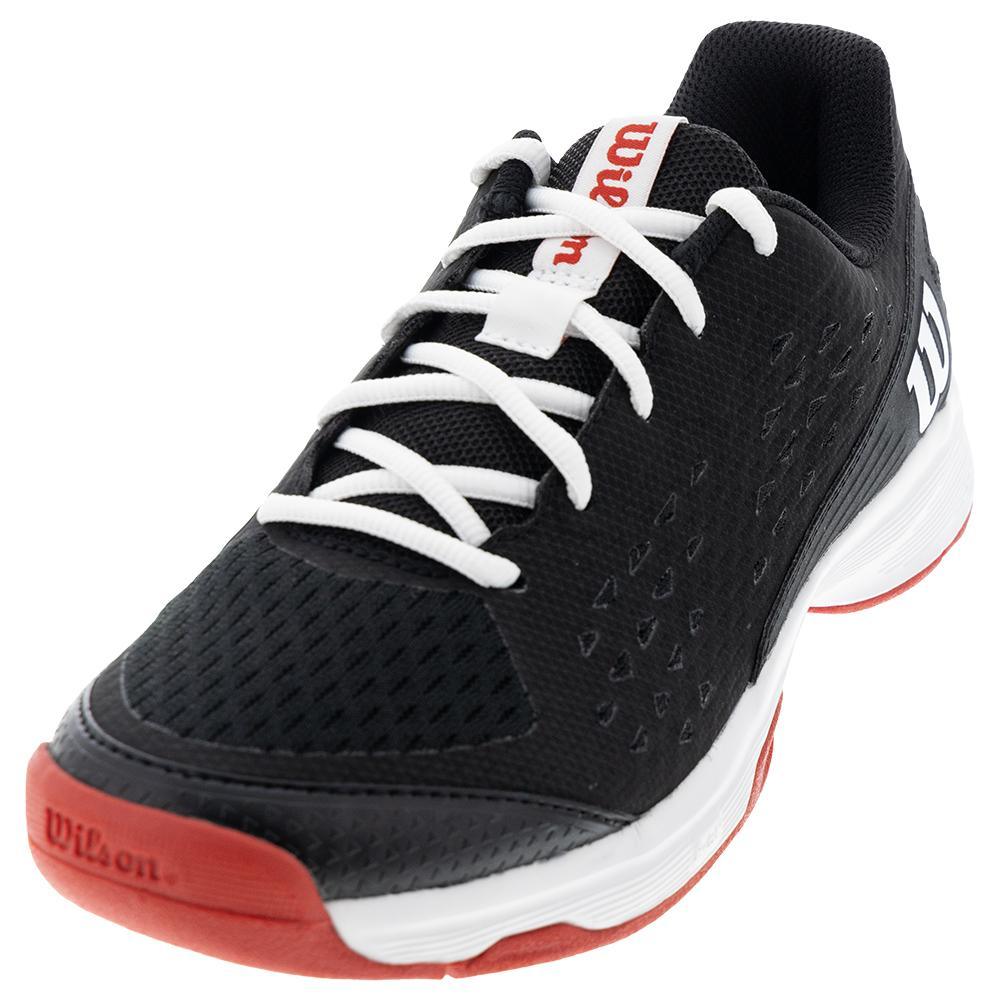 Juniors' Rush Pro Tennis Shoes Black and Wilson Red - Bell Racket Store