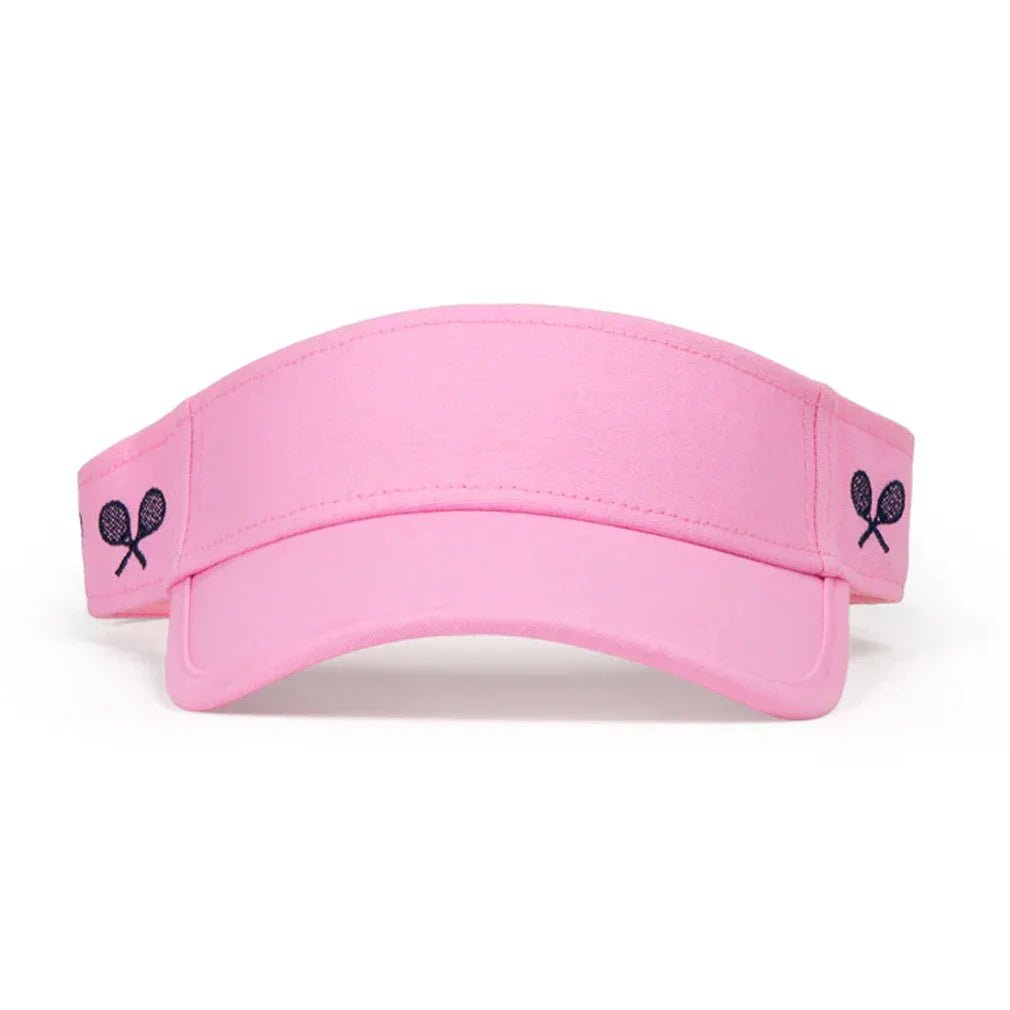 Juniors' Tennis Canvas Visor Pink Crossed Racquets - Bell Racket Store