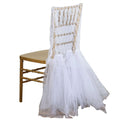 Lace and Tulle Chair Cover Skirt for Wedding Chairs Ivory - Stylish Tutu Slipcover for Sophisticated Event Decor