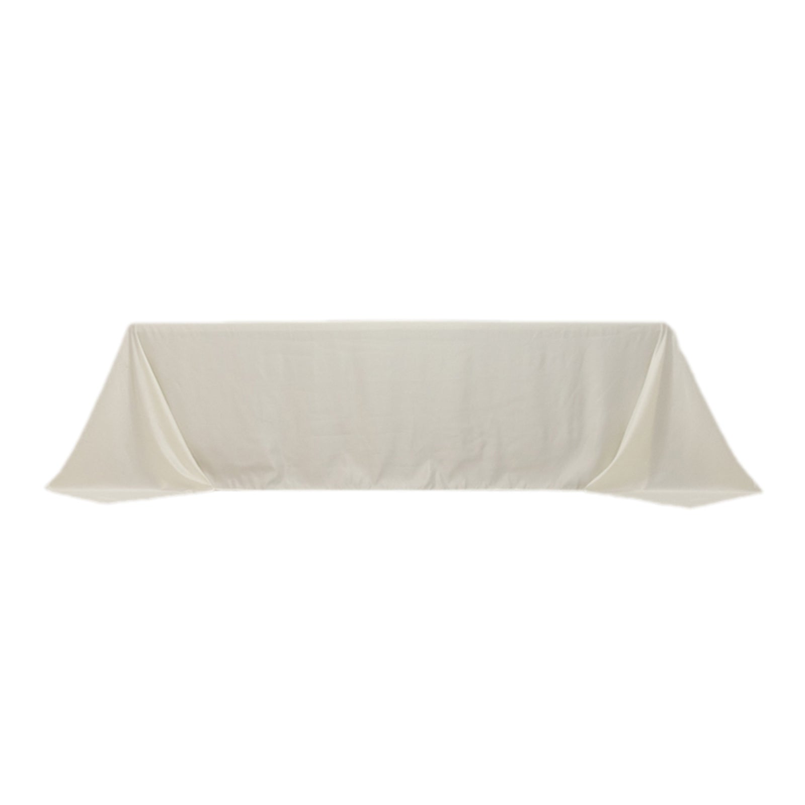 Lamour Satin 90"x156" Rectangle Tablecloth Ivory - Luxurious, Soft Seamless Table Cover - Bell Racket Store