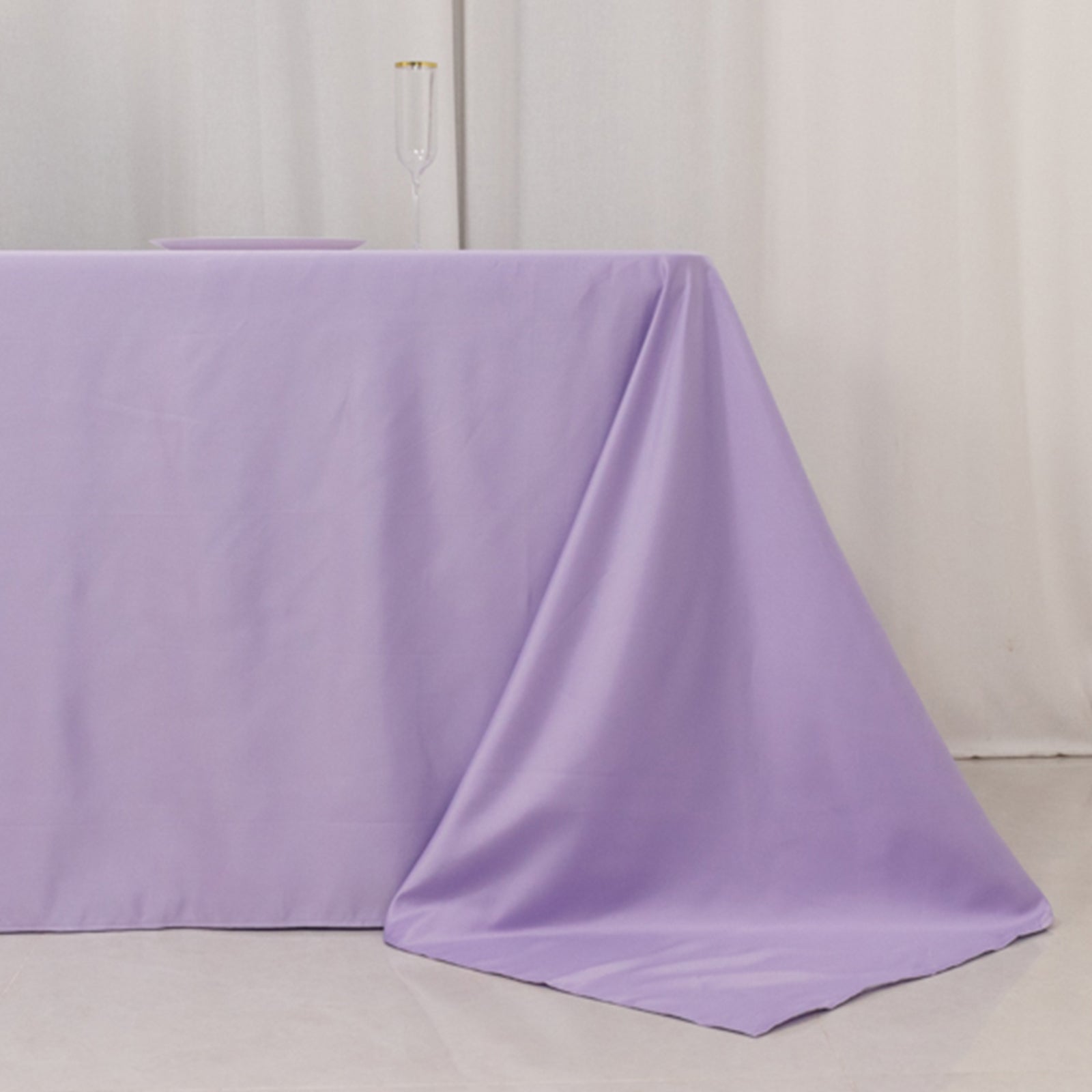 Lamour Satin 90"x156" Rectangle Tablecloth Lavender Lilac - Luxurious, Soft Seamless Table Cover - Bell Racket Store