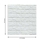 10 Pack White foam Brick Peel And Stick 3D Wall Tile Panels - Covers 58sq.ft